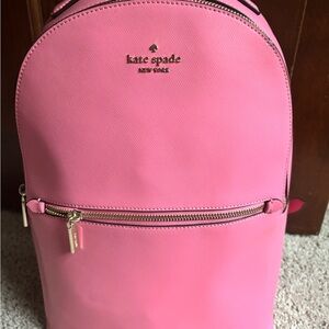 Kate Spade Large Leather Backpack – Pink, Leather, Gold Hardware
